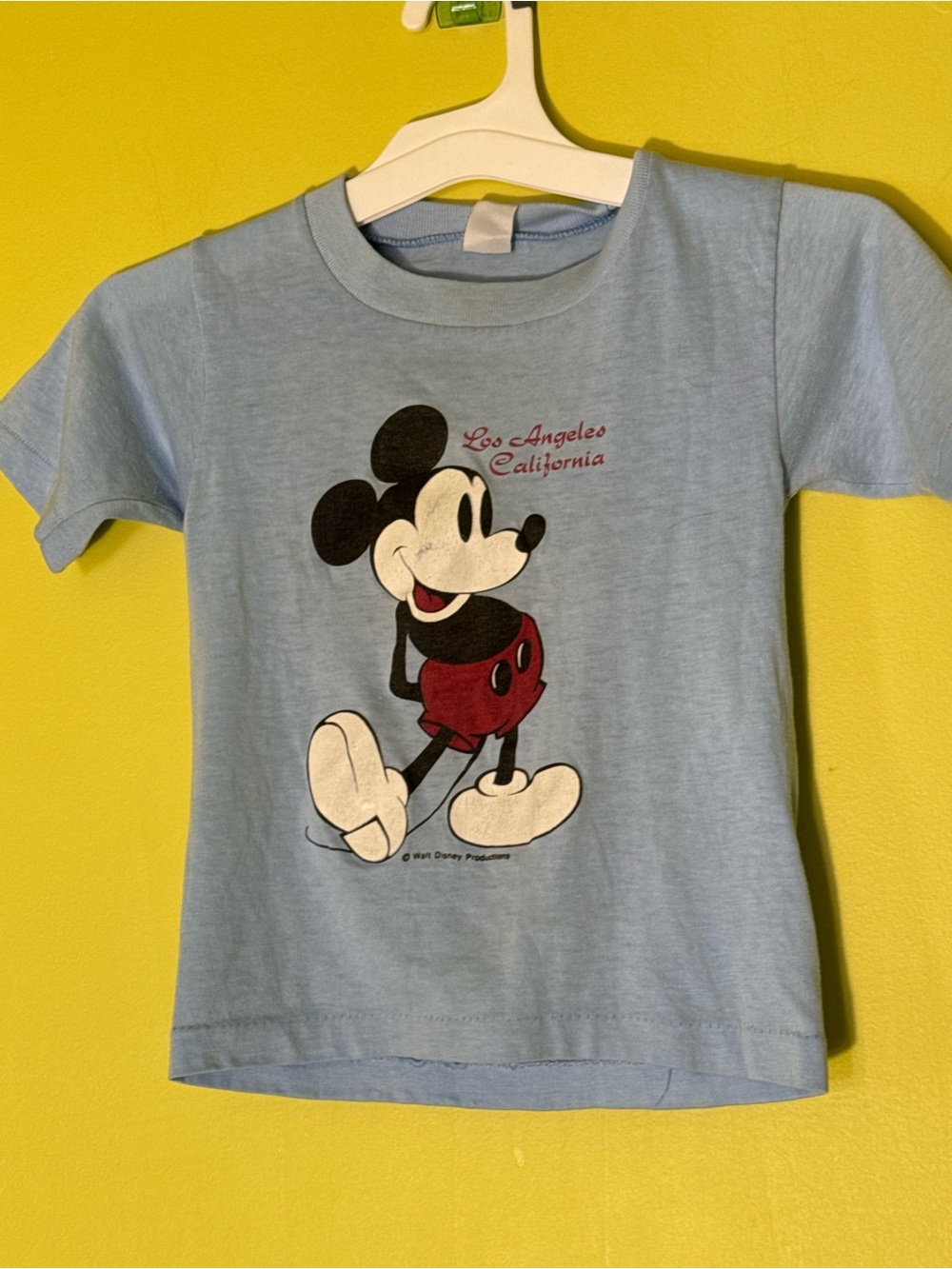 Vintage 70s Disneyland Mickey Mouse Los Angeles California soft blue shirt